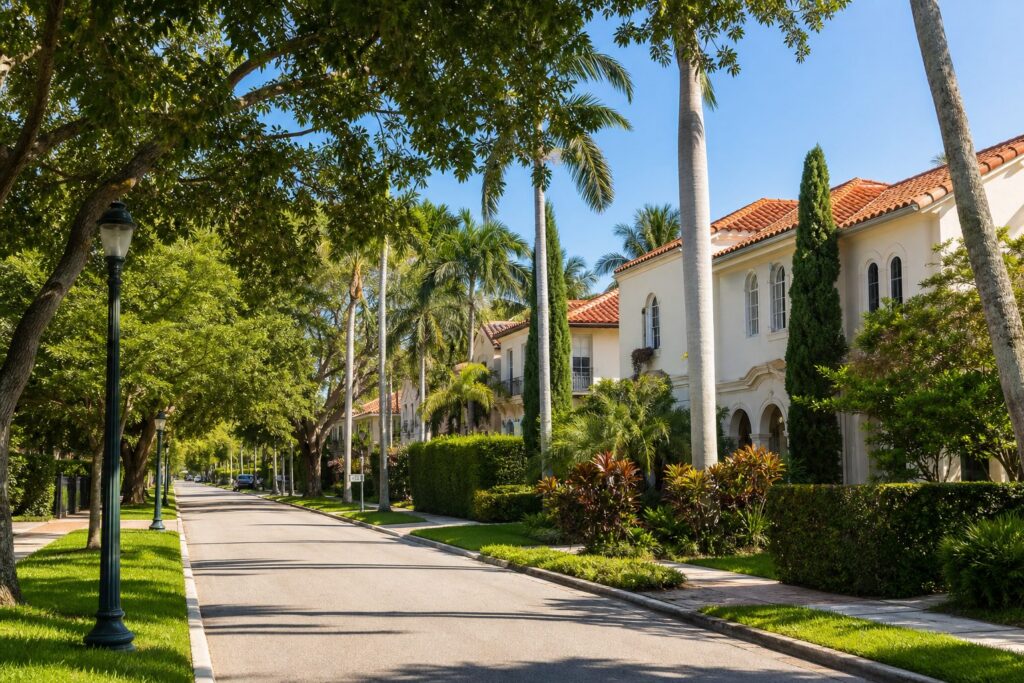 Coral Gables neighborhood with well-kept homes and quiet residential streets, an established residential neighborhood