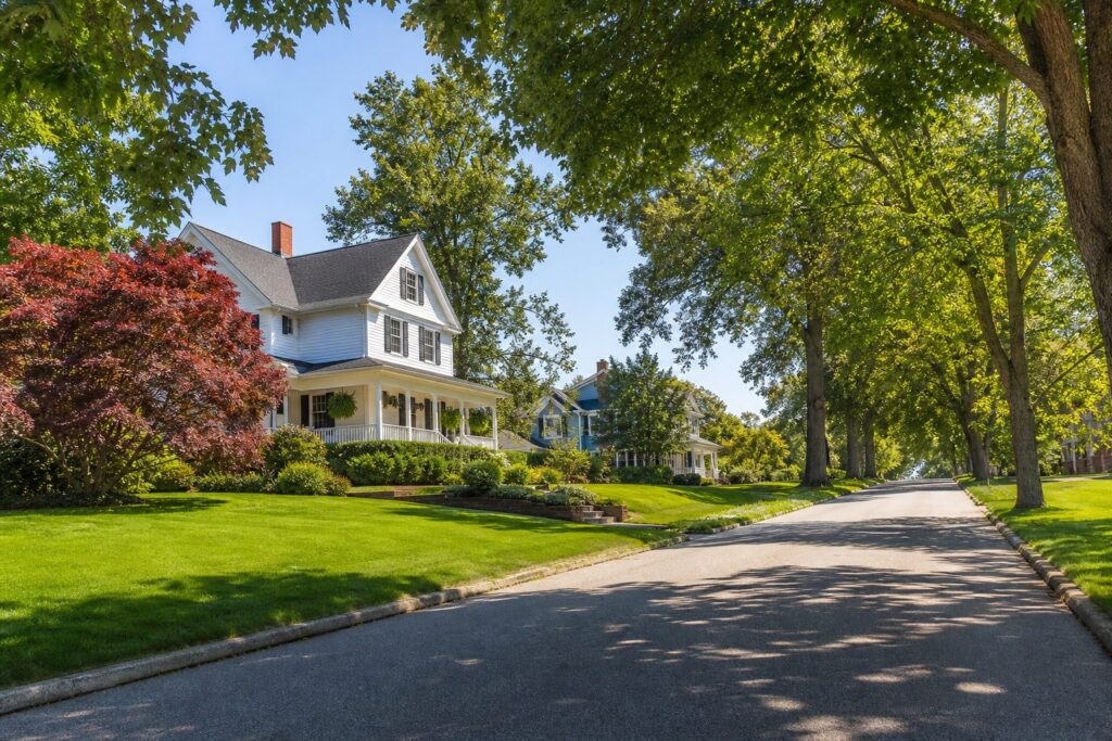 Kendall neighborhood with well-kept homes and quiet residential streets, an established residential neighborhood